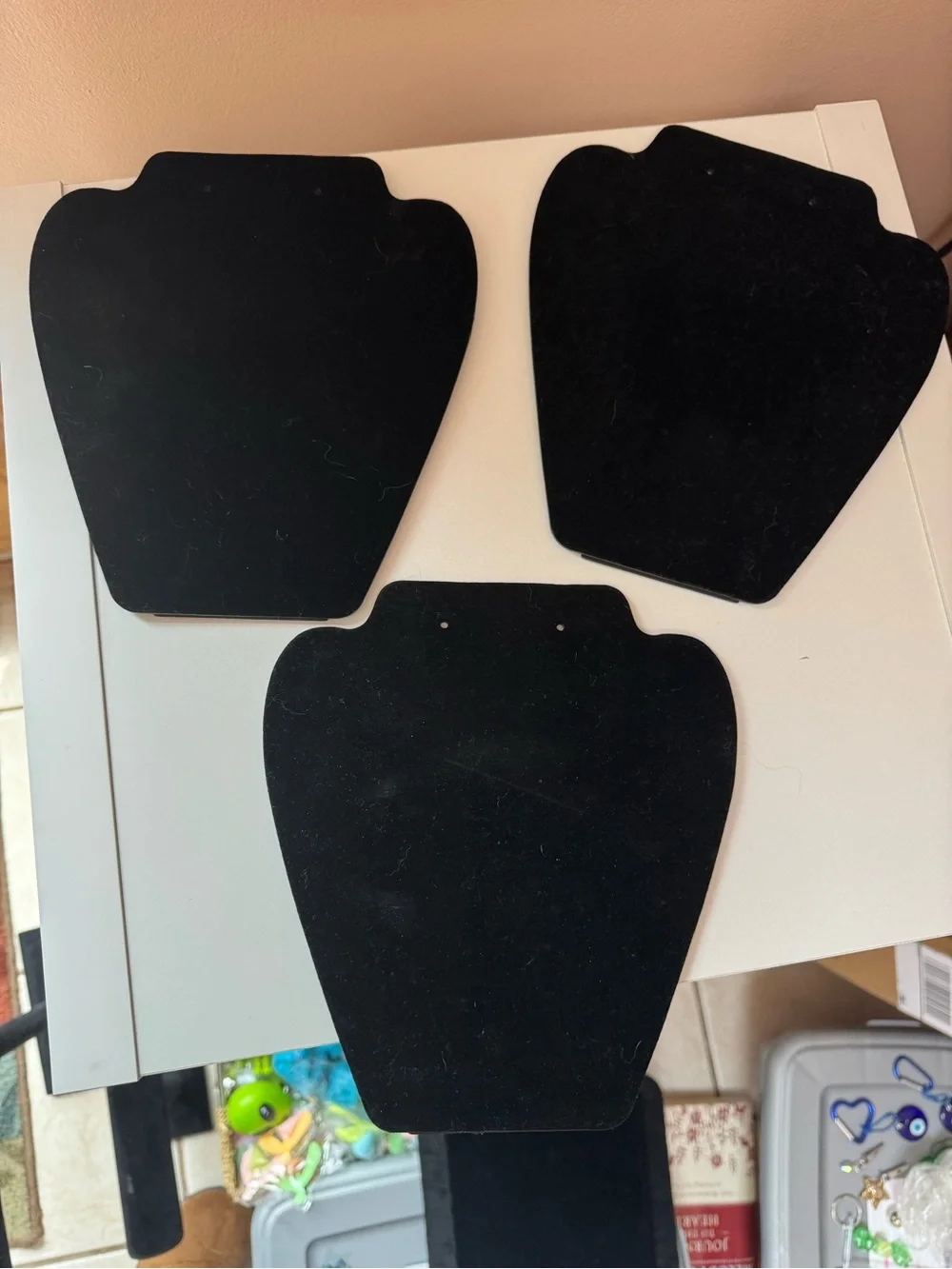 Black Velvet Jewelry Display Set - 6 Necklace & Bracelet Stands